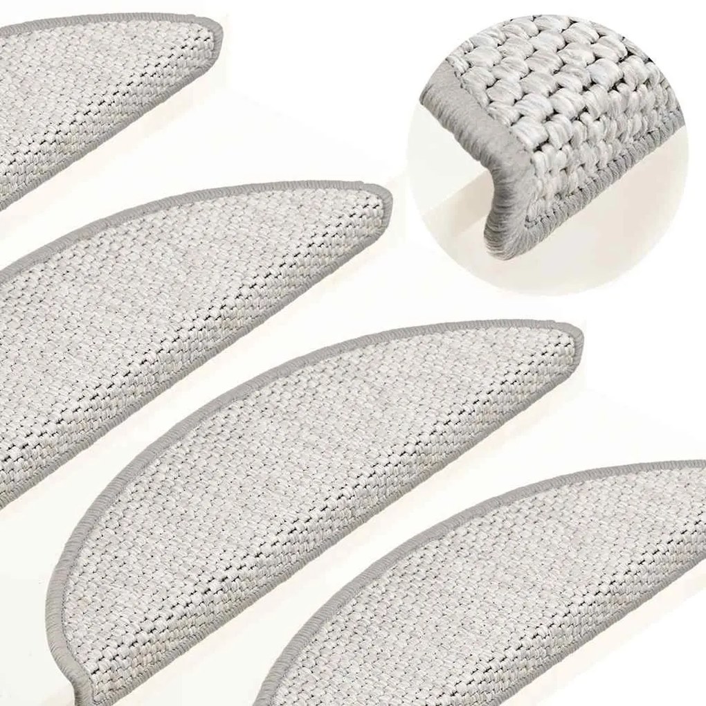 15 db szizál hatású platina öntapadó lépcsőszőnyeg 56x17x3 cm