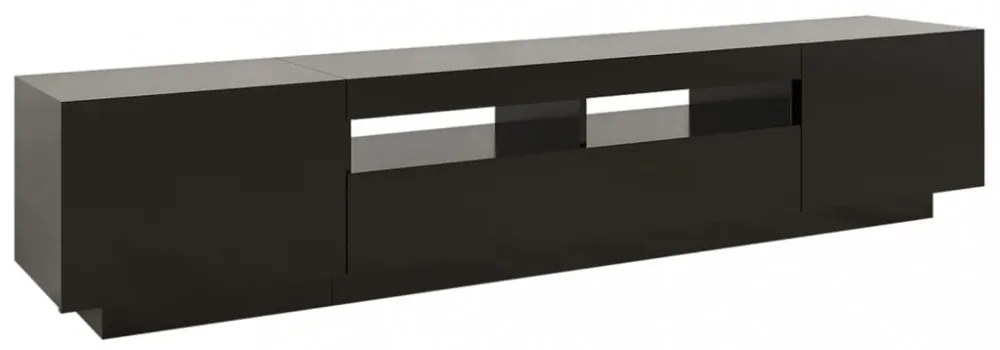 fekete TV-szekrény LED-lámpákkal 200 x 35 x 40 cm