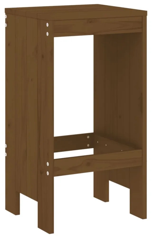 2 db mézbarna tömör fenyőfa bárszék 40x36x75 cm