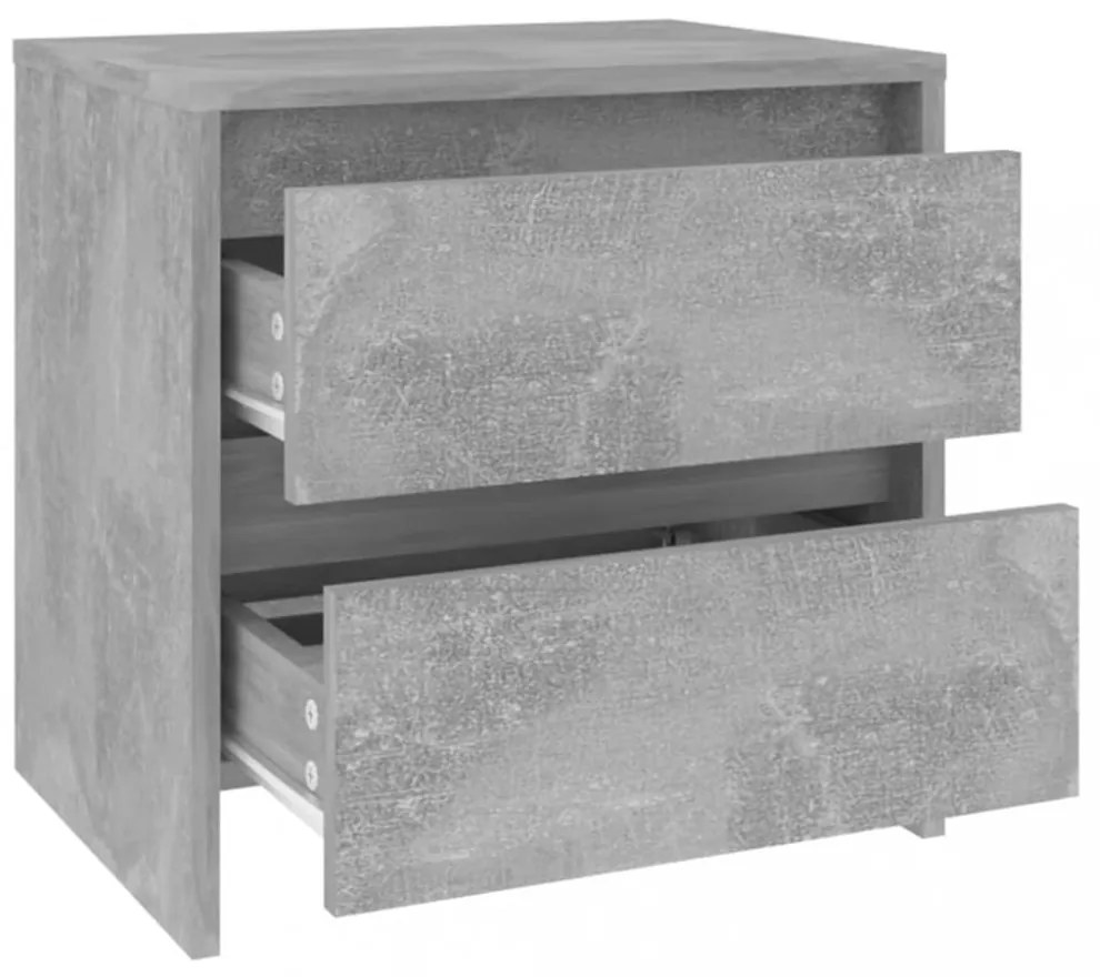 2 db betonszürke szerelt fa éjjeliszekrény 45x34,5x44,5 cm