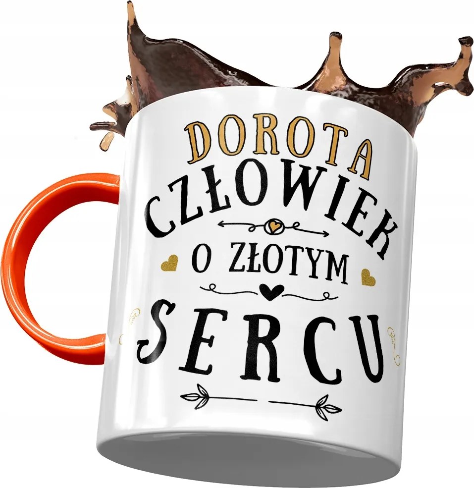 Narancssárga bögre Dorottya Feleség Barátnő Ajándék Nyomtatott Fotóval