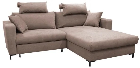 HORTA jobb oldali, L alakú, ággyá nyitható ülőgarnitúra tárolóval, rózsaszín