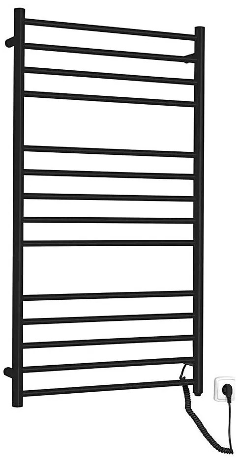 Sapho - REDONDO elektromos törölközőszárító 130W/230V, 63x116 cm, matt fekete