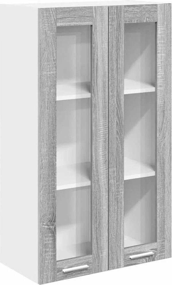 vidaXL Függő szekrény tárolóval Szürke Sonoma 60 x 31 x 100 cm Faanyag