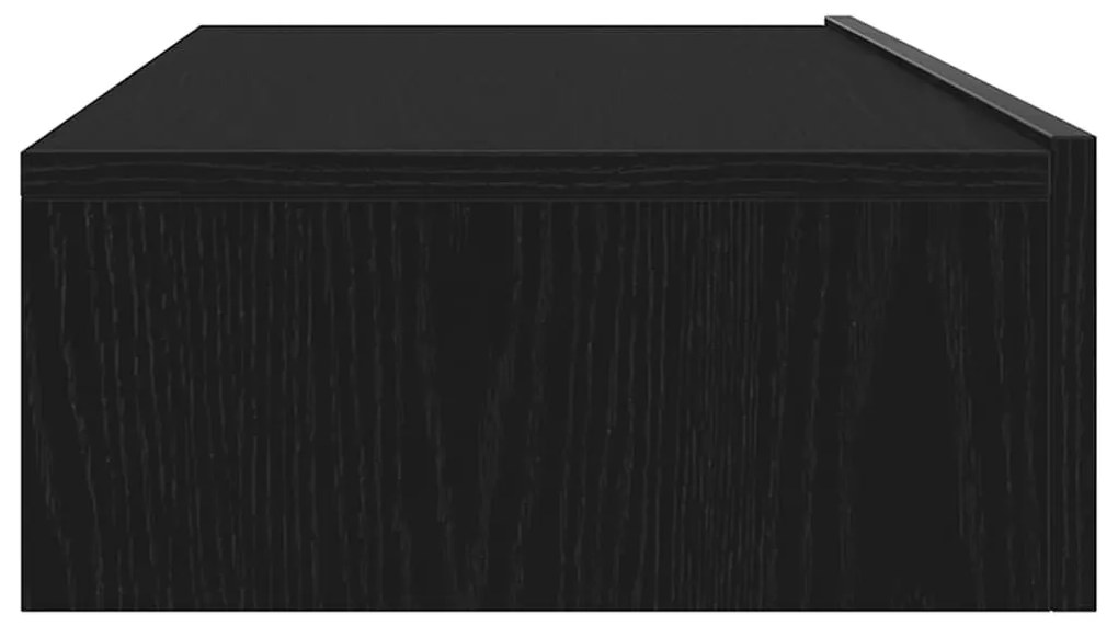 2 db fekete tölgyfa TV-szekrény LED lámpákkal 60 x 35 x 15,5 cm