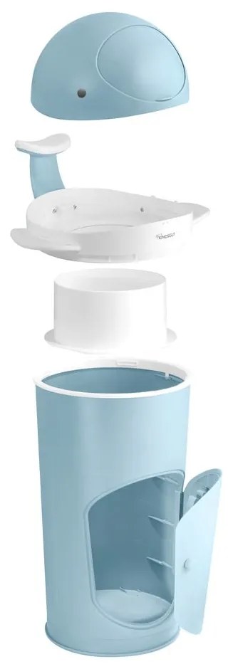 Világoskék műanyag szemetes pelenkákhoz 25 l Whale – Kindsgut
