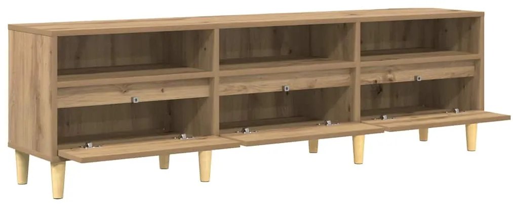 TV szekrény fiókkal kézműves tölgy 150 x 30 x 45 cm Faanyag
