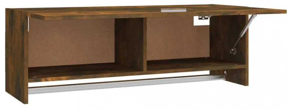 füstös tölgy színű szerelt fa ruhásszekrény 100 x 32,5 x 35 cm