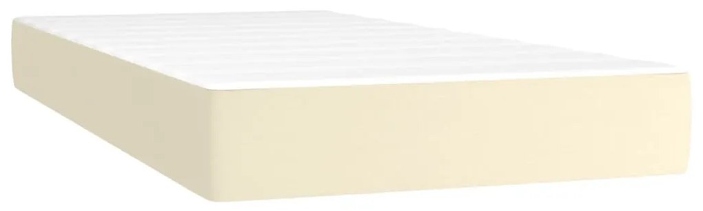 krémszínű műbőr rugós ágy matraccal és LED-del 100x200 cm