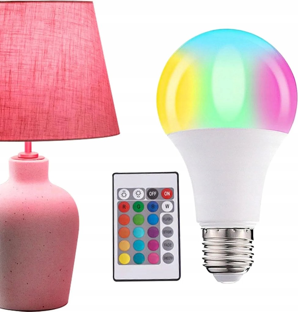 Színes Izzó Rgb E27 Led 9W 16 Szín Távirányító