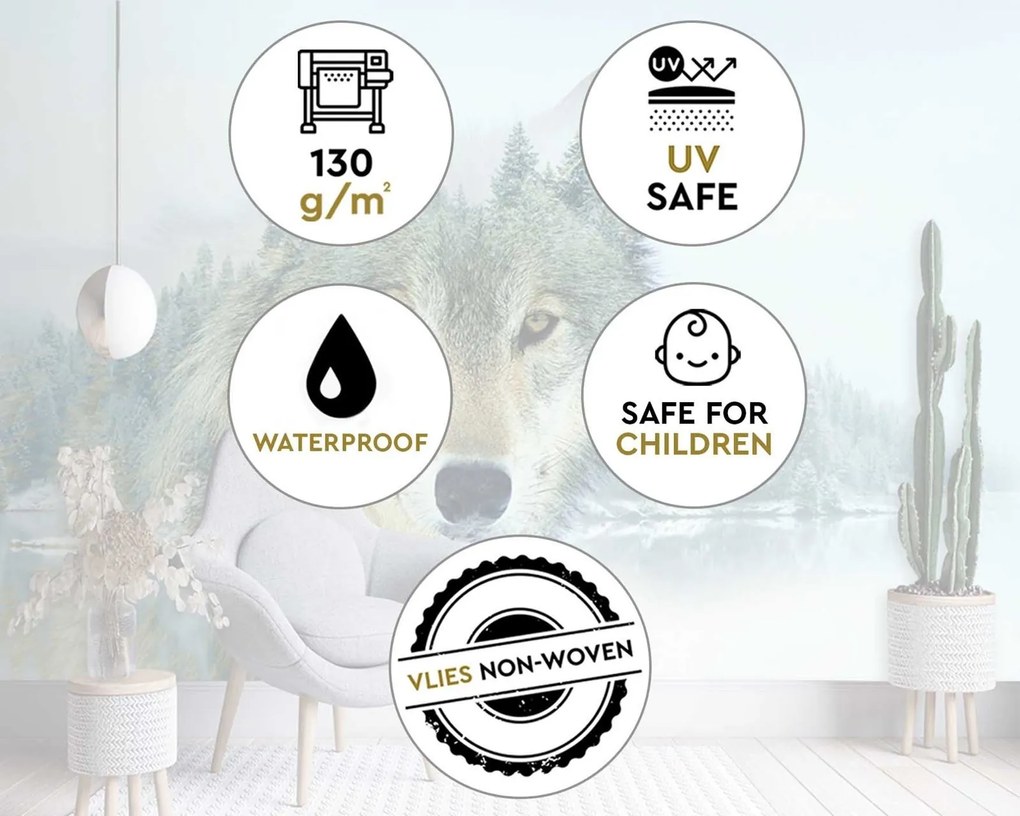 Gario Fotótapéta Farkas és egy tó Anyag: Vlies, Méret: 250 x 175 cm