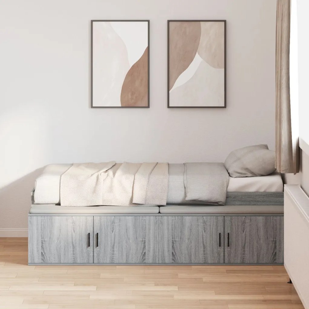 tárolós ágykeret szürke sonoma 90x200 cm