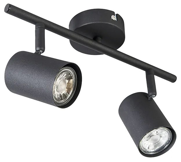 Modern fekete spotlámpa 2-lámpás, dönthető - Jeana