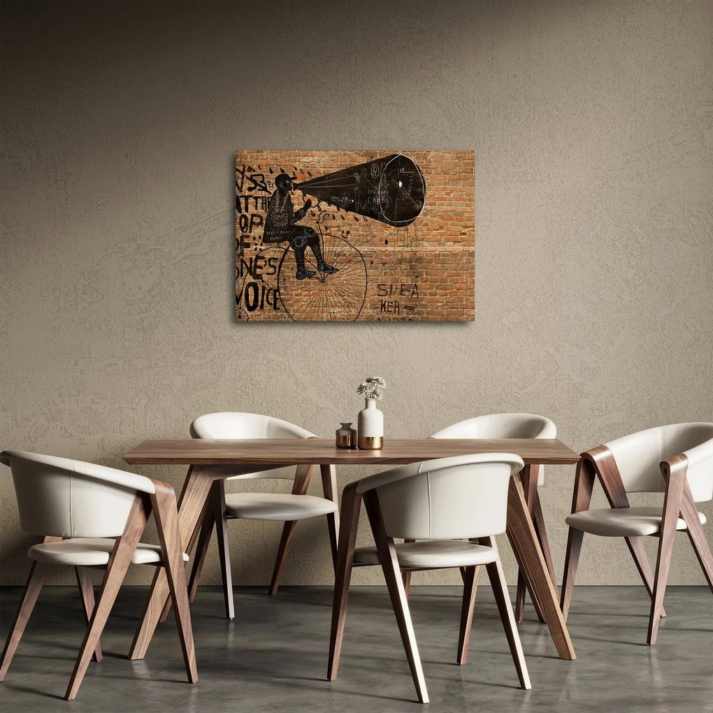 Kép - Férfi kerékpáron Banksy stílusában (70x50 cm)