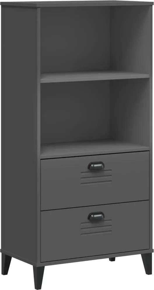 vidaXL VIKEN antracitszürke szerelt fa könyvszekrény 60 x 35 x 123 cm