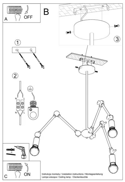Csillár STARK 3xE27/60W/230V