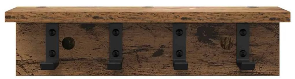 Fali Kabáthorog polcokkal Régi fa 40 x 10.5 x 10.5 cm Faanyag