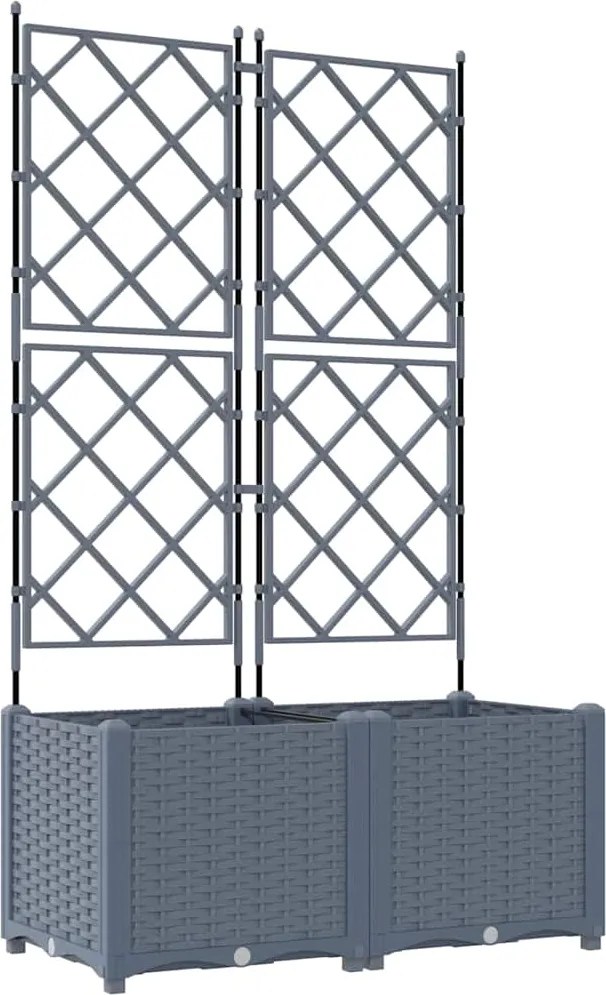 vidaXL Kerti cserép 2 pcs Világosszürke 80 x 40 x 143 cm Acél