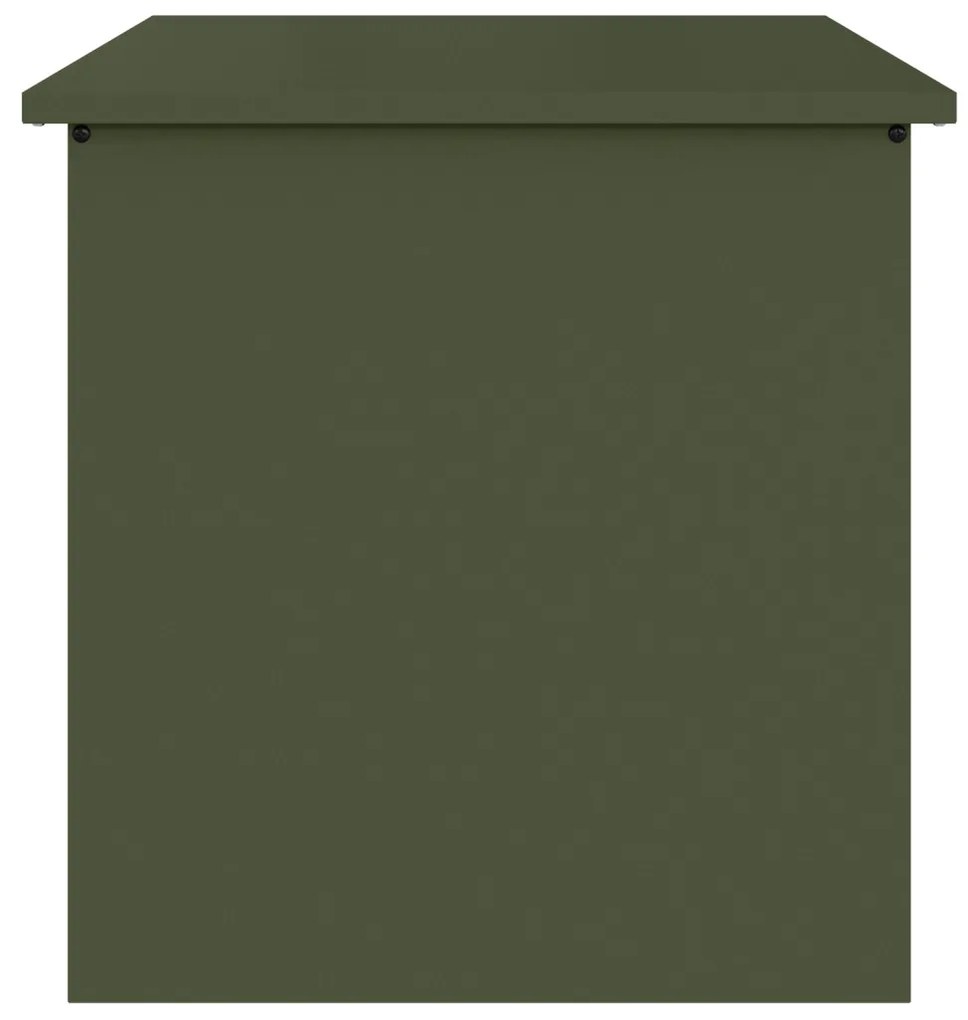 vidaXL Olíva Zöld Kültéri Tárolódoboz - 55 x 50,5 x 50 cm, hidegen hengerelt acélból készült.