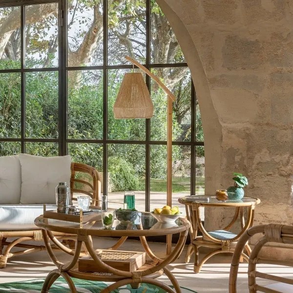 Atmosphera - Állólámpa PALM 1xE27/60W/230V bambusz/kender