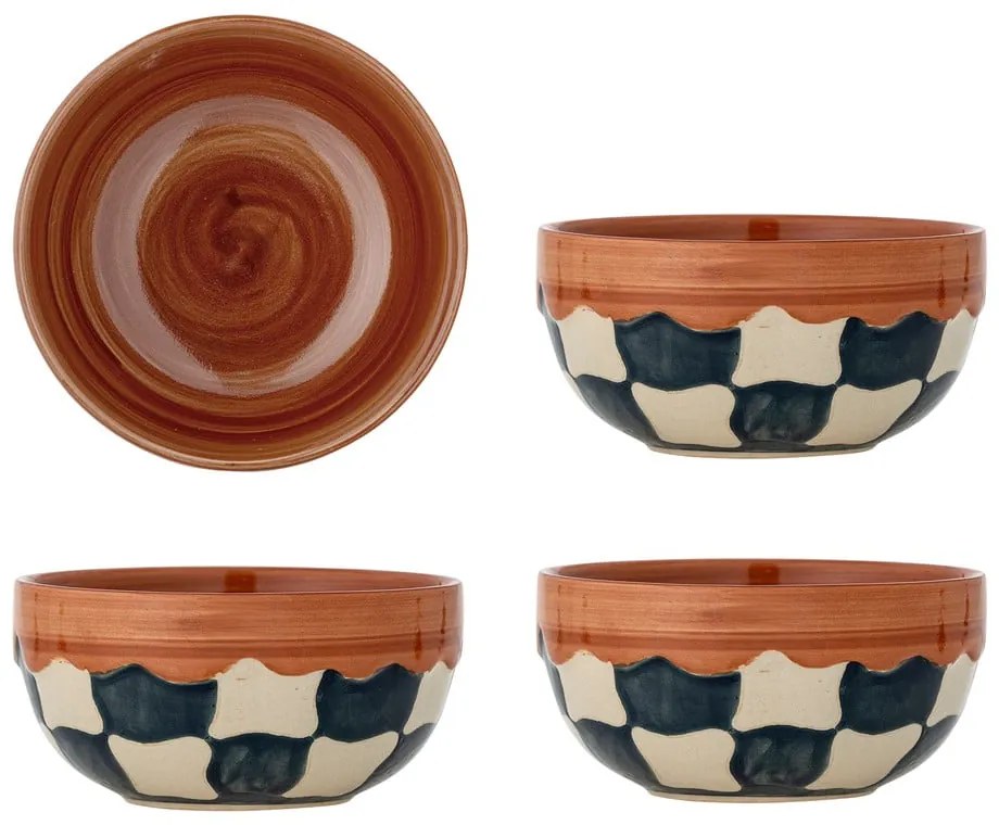 Kőedény tálka szett 4 db-os 590 ml Check – Bloomingville