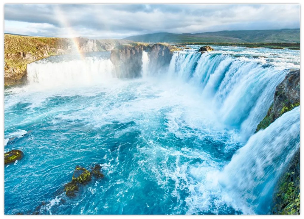 Üveg kép - Godafoss vízesés (70x50 cm)