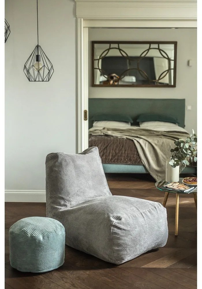 Fekete kordbársony babzsákfotel Tube – SLOWDOWN