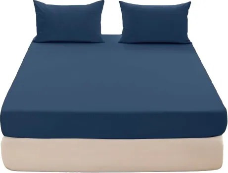 Pamut lepedő 180x200 gumis sötétkék Jersey Több színben