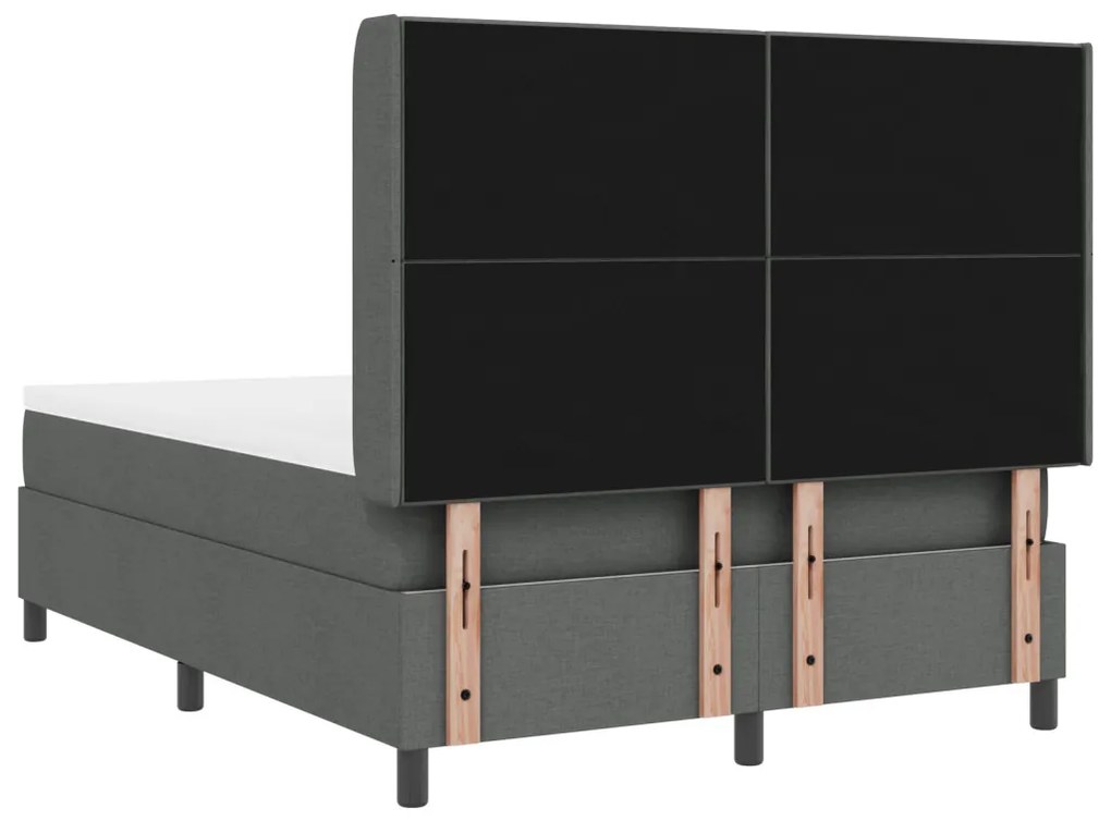 Boxspring Ágy Matrac nélkül Sötétszürke 160x200 cm Szövet