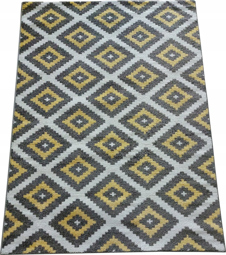 Mono szőnyeg szürke-sárga szuper minőségű fríz 160/220