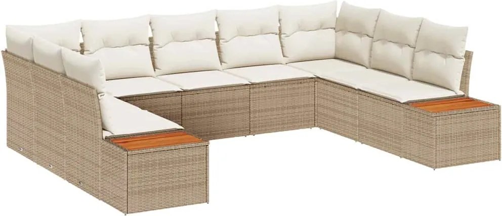 vidaXL Kerti Kanapé Szett párnával 5 pcs Beige és krém Polyrattan