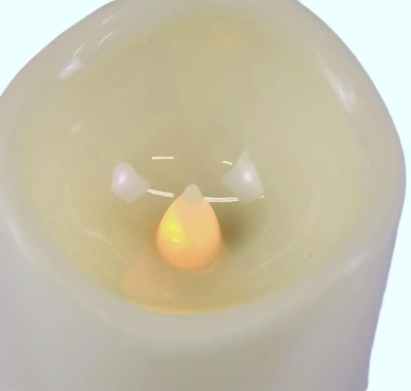 Fém gyertyatartó LED gyertya meleg fehér fekete/fehér