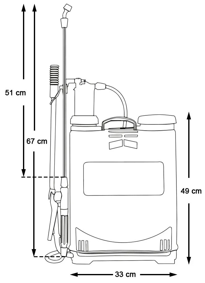 Háti permetező, 16 L