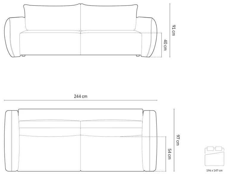 Kaelle ágyazható kanapé