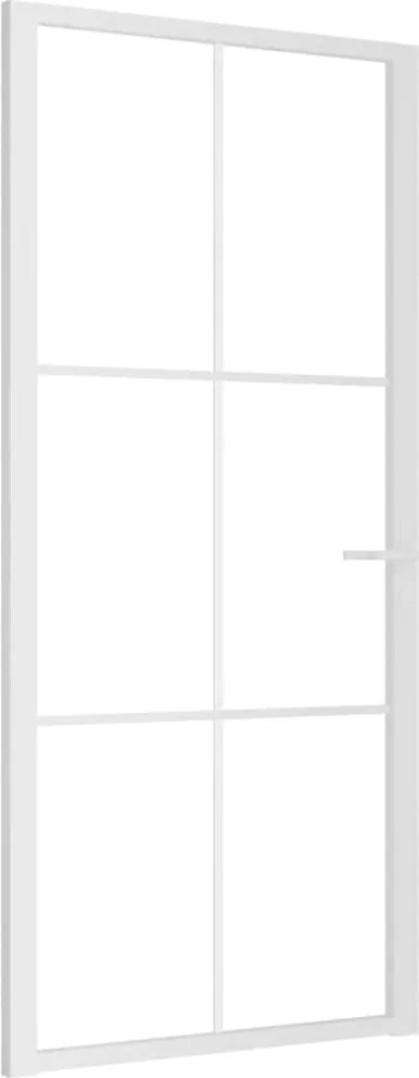 vidaXL fehér ESG üveg és alumínium beltéri ajtó 93 x 201,5 cm