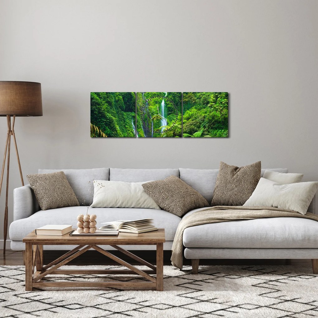 Kép - Madakaripura vízesések, Kelet-Jáva, Indonézia (órával) (90x30 cm)