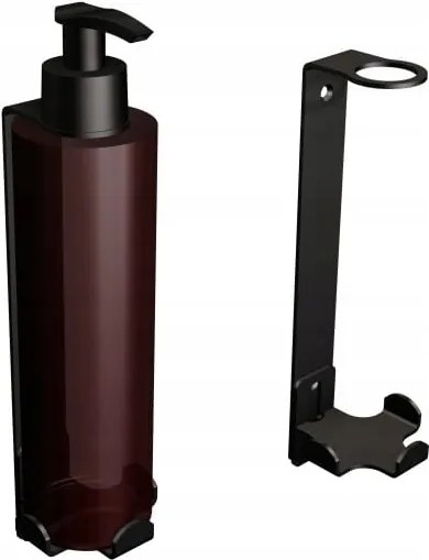 Tartó Folyékony szappan adagoló egy flakonhoz 300ml Fekete