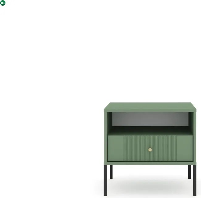 Éjjeliszekrény smoke green színben fekete elemekkel arany fogantyúkkal – ISEO IS06