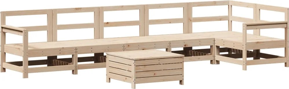 vidaXL 7 részes tömör fenyőfa kerti kanapészett