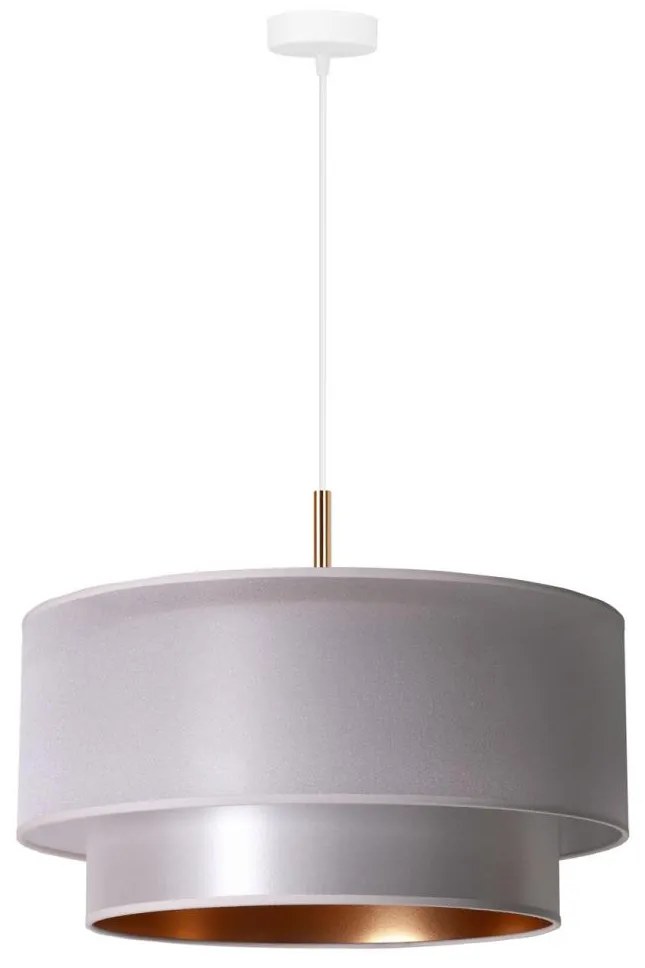 Duolla - Csillár zsinóron NANTES 1xE27/15W/230V á. 45 cm ezüst/réz