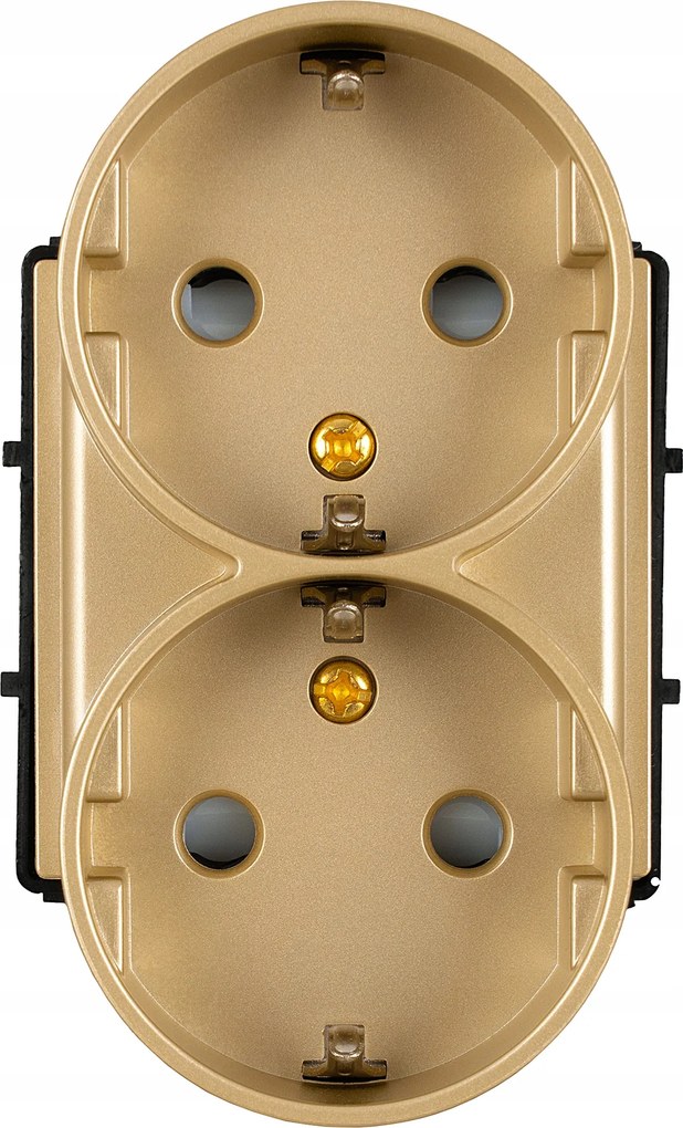 Dupla Schuko Fali Aljzat Modul Földeléssel, Arany Színű, Keretekhez Miuun