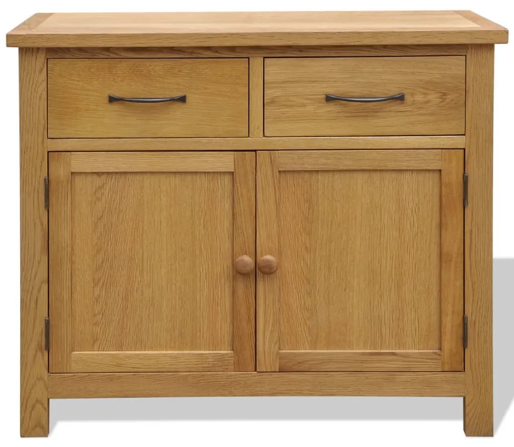 vidaXL tömör tölgyfa tálalószekrény 90 x 33,5 x 83 cm