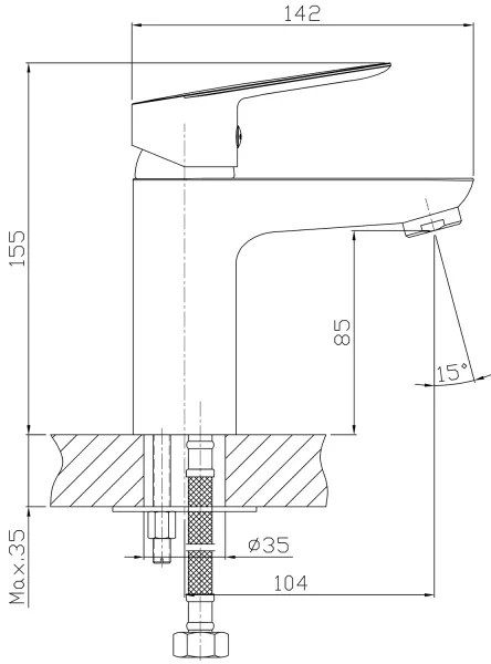 Aqualine - Mosdócsap LOTTA matt fekete