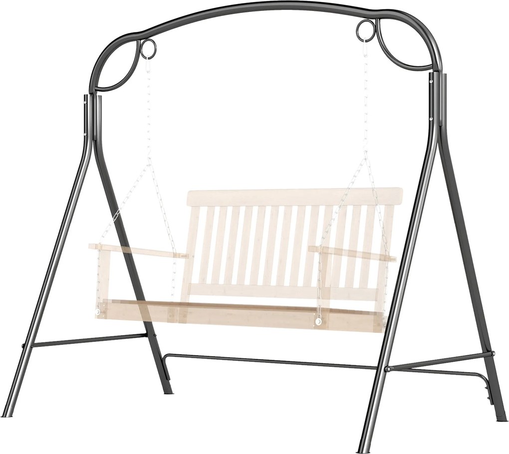 Outsunny Fém Hintaállvány Stabil Hinta Szerkezettel A-alakú Lábakkal 220 kg Teherbírással Kertbe, Parkba, Teraszra 172x126x170 cm Bronz | Aosom