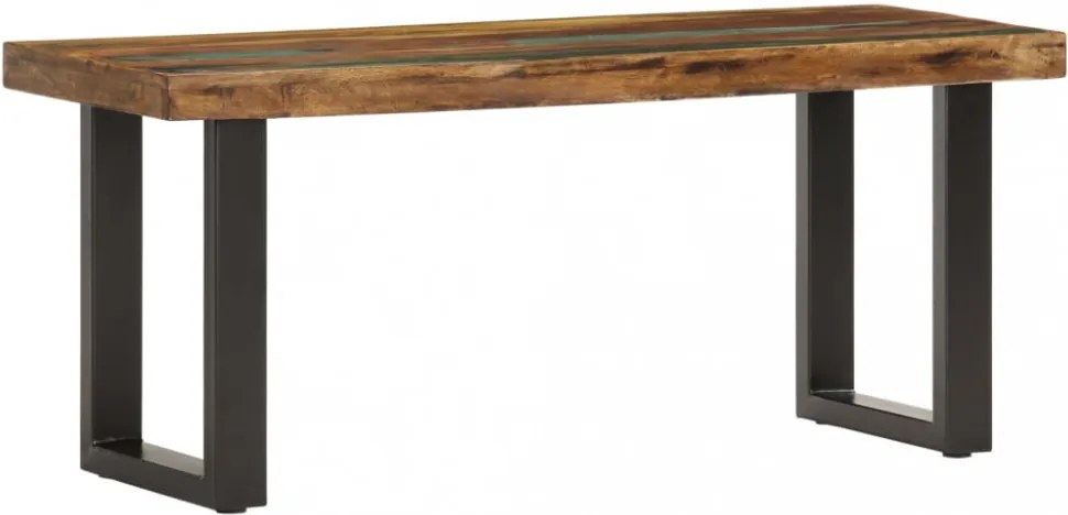 tömör újrahasznosított fa és acél pad 110 cm