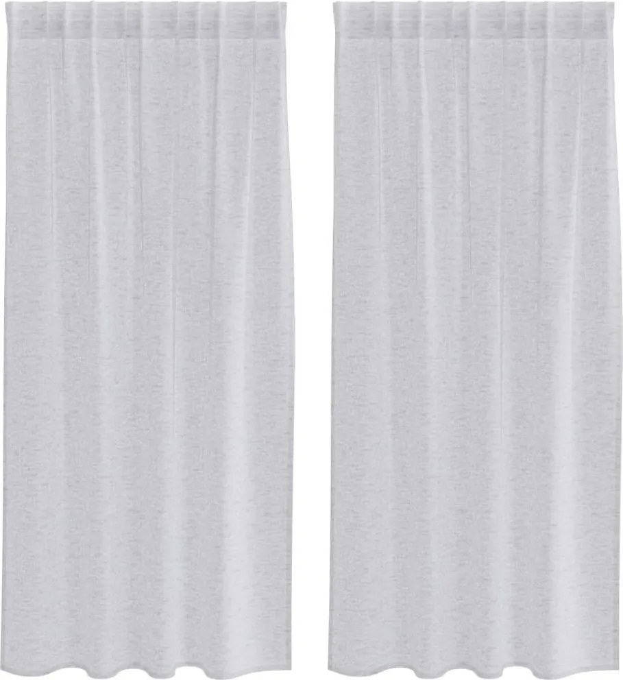 vidaXL Voile Függöny 2 pcs Világosszürke 175 x 140 cm Poliészter