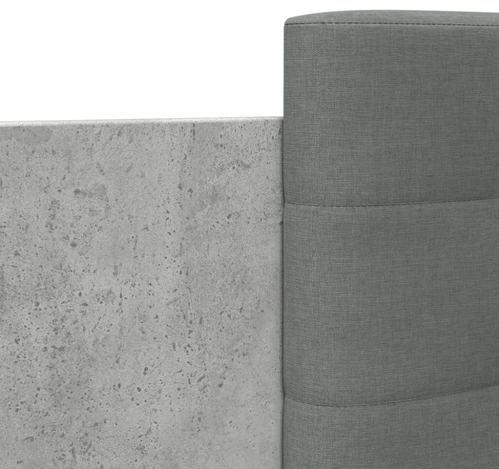 betonszürke szerelt fa ágykeret fejtámlával 90 x 190 cm