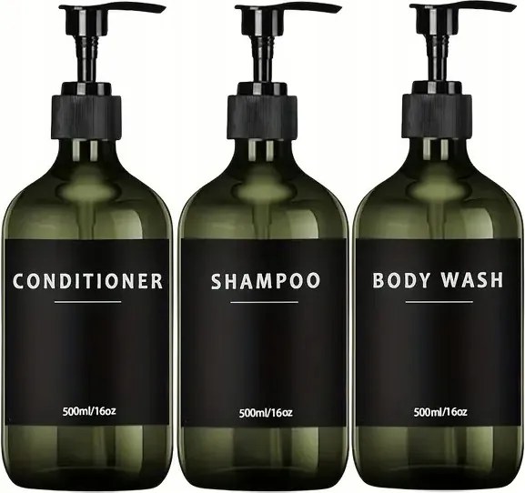 Pumpás Flakonok Fürdőszobai Adagolók Zöld Tusfürdő Kondicionáló