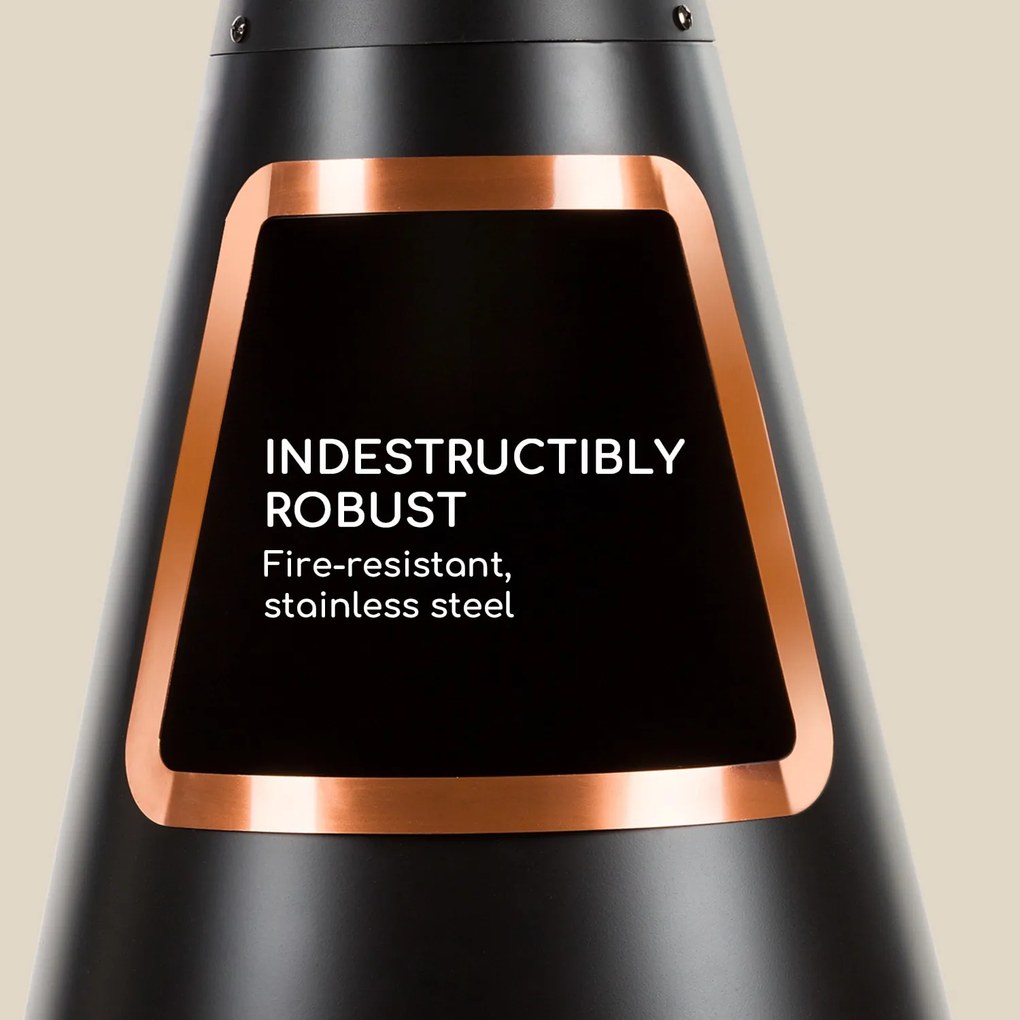 Blumfeldt Volantis Cupric, kerti kandalló, acél, rozsdamentes acél, fekete