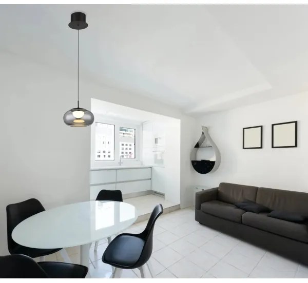 Globo 15744H - LED Csillár zsinóron QUINTARA LED/6W/230V fekete